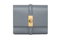 CELINE Smooth Finish Calfskin Wallet Small Size Women's Blue Gray