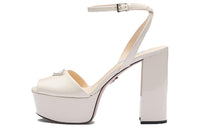 PRADA Patent Strap Sandals Women's Ivory White