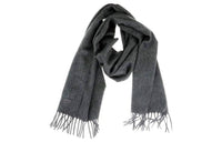 SAINT LAURENT Logo Patch Fringed Scarf