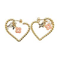 LOUIS VUITTON 2009 Plated Sweet In My Heart Hoop Costume Earrings