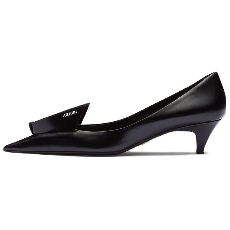 PRADA 45mm Decorative-plaque Leather Pumps