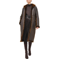 HERMES FW24 Leather Jacket Women's Copper Brown