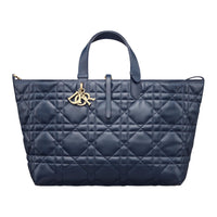DIOR Calfskin Combo Bag, One Shoulder Handbag Large Size Women's Blue