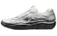 Cass x PRADA Att4ck Wear-Resistant Low-Top Athletic Shoes Unisex Metallic Black