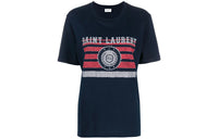 SAINT LAURENT League Print T Shirt Navy