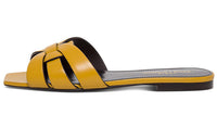 SAINT LAURENT Tribute Slide Slippers Women's Brown Yellow