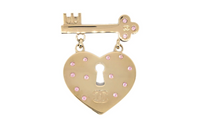 CHANEL 2002 Heart Rhinestone Brooch