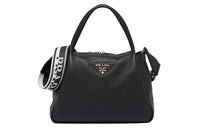 PRADA Leather Shoulder Bag Crossbody Bag Handbag Large Size Women's Black