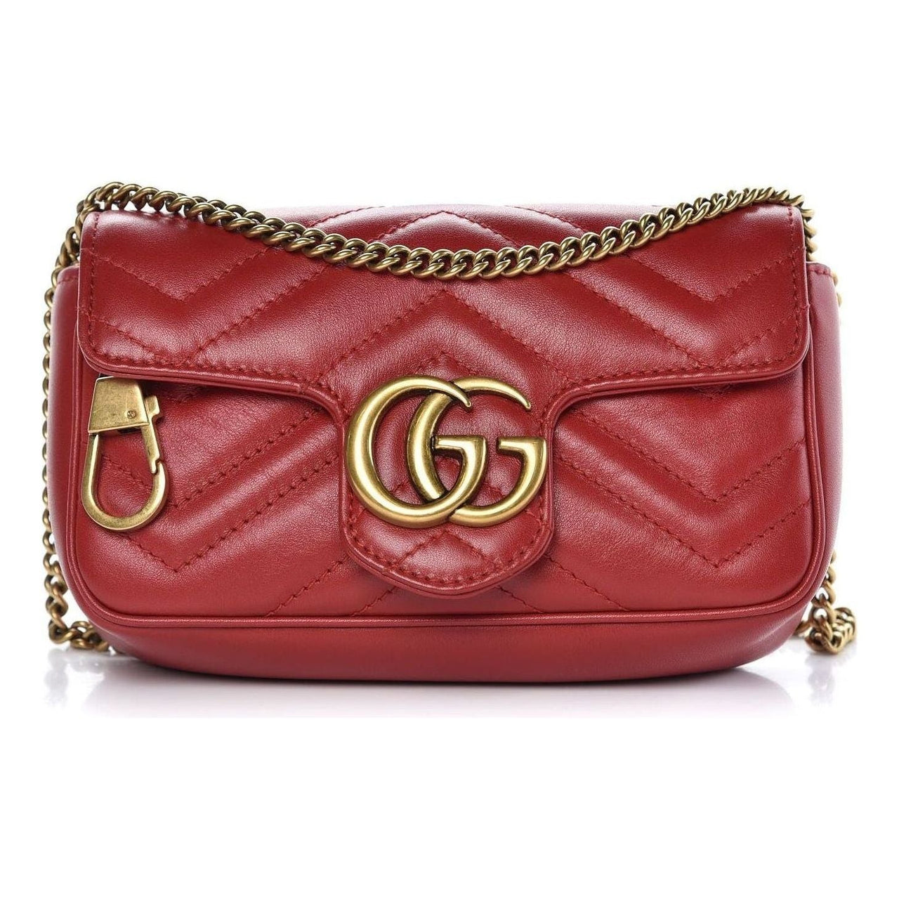 Gucci GG Marmont Matelasse Super Mini Bag 'Hibiscus Red' 476433-DTDCT-6433