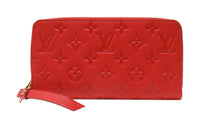 LOUIS VUITTON Cow Leather Wallet Unisex Red