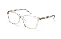 SAINT LAURENT Plate Frame Square Eyeglass Frames Women's Transparent Gray