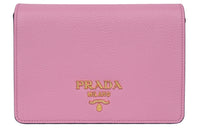 PRADA Cow Leather Shoulder Bag Women's Pink