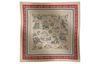 HERMES Knit Scarves Women's Red Brown