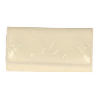 LOUIS VUITTON Patent Leather Calfskin Wallet Key Pouch Unisex White