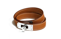 HERMES Calfskin Bangles Men's Brown
