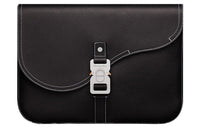 DIOR Grained Calfskin Saddle Clutch Men's Black