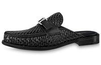 LOUIS VUITTON Major Wrap-toe Slippers Men's Black