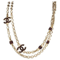 CHANEL 2023 Plated Cc Long Chain Costume Necklace