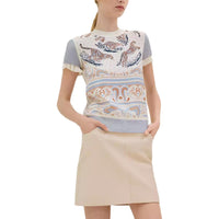 HERMES T-Shirt Women's Blue White
