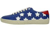 SAINT LAURENT Leather Low Top Skateboard Shoes Men's Blue