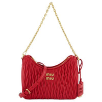 MIU MIU Calfskin Shoulder Bag Women's Red