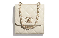 CHANEL Trendy Cc Sheepskin Shoulder Bag Regular Women's Ivory