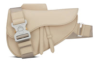 DIOR Cow Leather Saddle Bag Sling Bag Men's Cream White