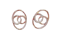 CHANEL Rhinestone Earrings Women's
