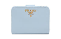 PRADA Leather Wallet Regular Women's Light Blue