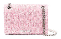 MIU MIU Fabric Shoulder Bag Women's Pink