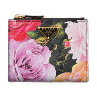 PRADA Leather Wallet Trumpets Women's Black's
