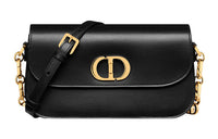 DIOR 30 Montaigne Smooth Cow Leather Shoulder Bag, Crossbody Bag Women's Black