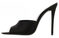 SAINT LAURENT Goldie 11cm Satin Mules