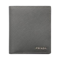 PRADA Leather Wallet Men's Gray