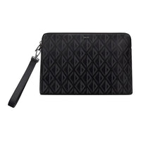 DIOR Canvas Cow Leather Patchwork Handbags Clutches Men's Black