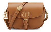 DIOR Cow Leather Crossbody Bag Shoulder Bag Women's Cognac