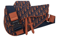 DIOR Saddle Nylon Fabric Saddle Bag Shoulder Bag Sling Bag Men's Navy And Camel