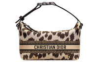DIOR DiorTravel Technical Fabric Clutch Lunch Box Bag Handbag Small Size Women's Beige