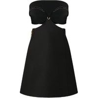 LOUIS VUITTON Strapless Cut-Out Bustier Dress Sleeveless Dress Women's Black