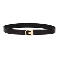 SAINT LAURENT Cow Leather Belts Women's Black 3CM