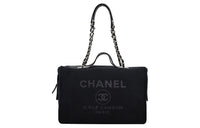 CHANEL Canvas Canvas Bag Handbag Shoulder Bag Women's Black