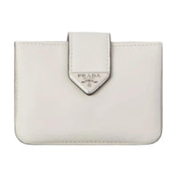 PRADA Leather Card Holder Men's White