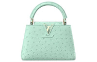LOUIS VUITTON Capucines Ostrich Leather Capusin Handbag Mini Women's Green