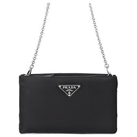 PRADA Nylon Crossbody Clutch Women's Black