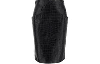 SAINT LAURENT Leather Long Skirts Women's Black