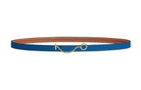 HERMES Iconic Carousel Gold Smooth Buckle Epsom Calfskin Double-Sided Leather Leather Belts Women's Blue Width: 1.3cm