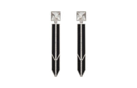 SAINT LAURENT Rhinestone Square And Spike Earrings