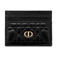DIOR Caro Cow Leather Card Holder Women's Black