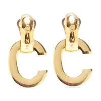 CELINE Gold-Plated Clip-On Earrings Women's Gold