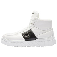 PRADA Mid-Top Stylish Skateboarding Shoes Men's White Black